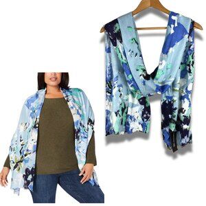 INC International Concepts Blue Floral Wrap
